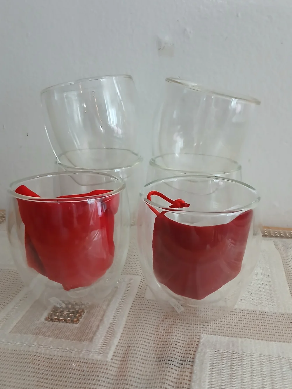 Bodum Double Wall Thermal Insulated Glasses Lot of Six 8oz Coffee Tea Glass